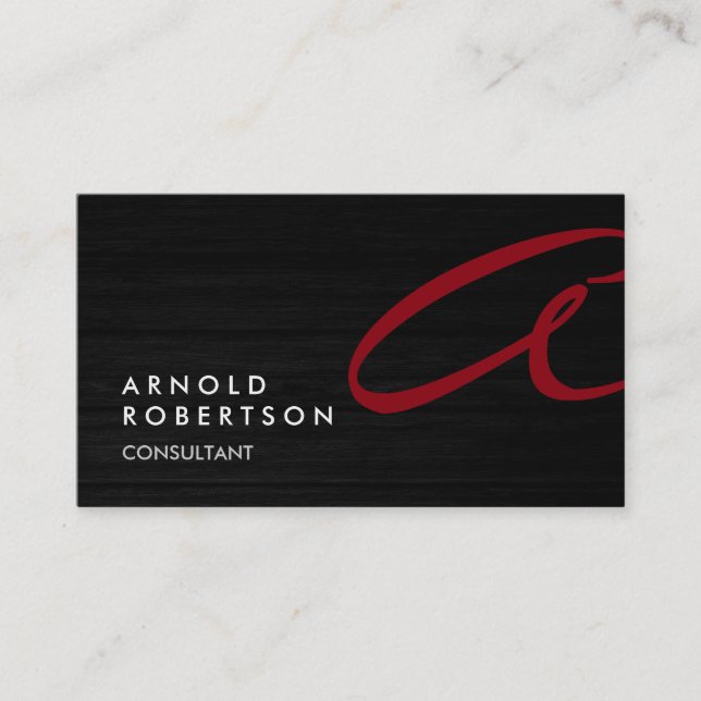 Cute Customize Text Grey Red Trendy Business Card (Front)