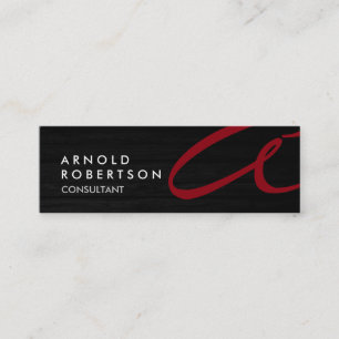 Cute Customize Text Grey Red Trendy Business Card