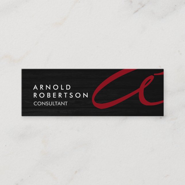 Cute Customize Text Grey Red Trendy Business Card (Front)