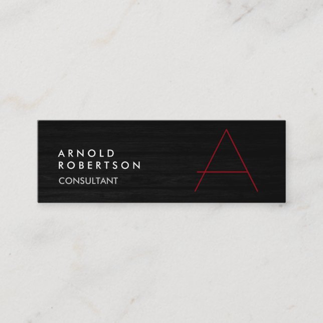 Cute Customize Text Grey Red Trendy Business Card (Front)