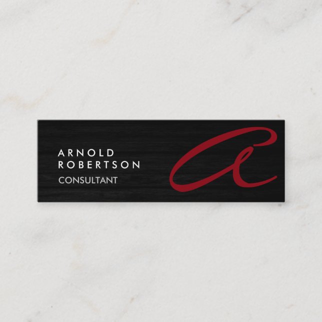 Cute Customize Text Grey Red Trendy Business Card (Front)