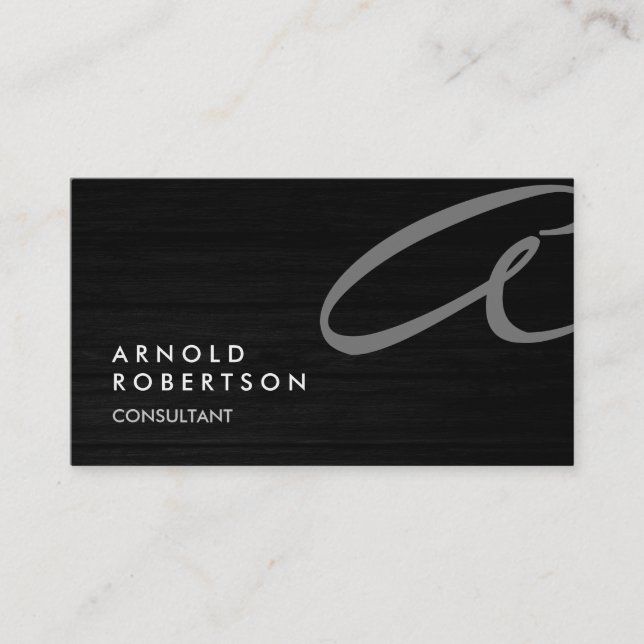 Cute Customize Text Grey Trendy Business Card (Front)