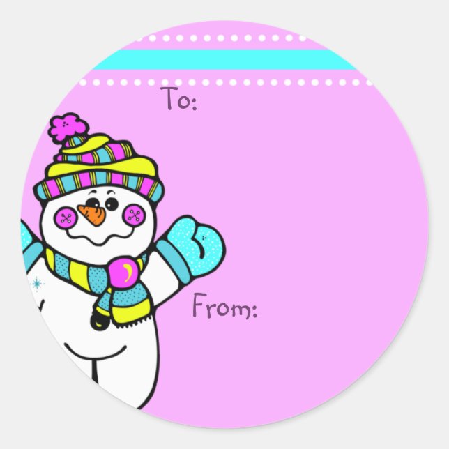 Cute Customized Snowman Gift Tags (Front)