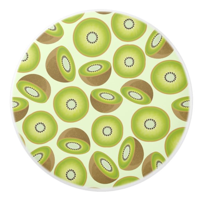 Cute Cut Kiwi Pattern Ceramic Knob (Front)
