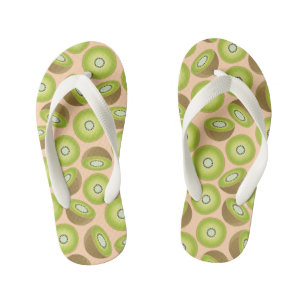 Cute Cut Kiwi Pattern Kid's Flip Flops