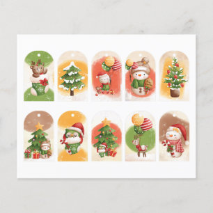 Cute cut out Christmas critters gift tags set