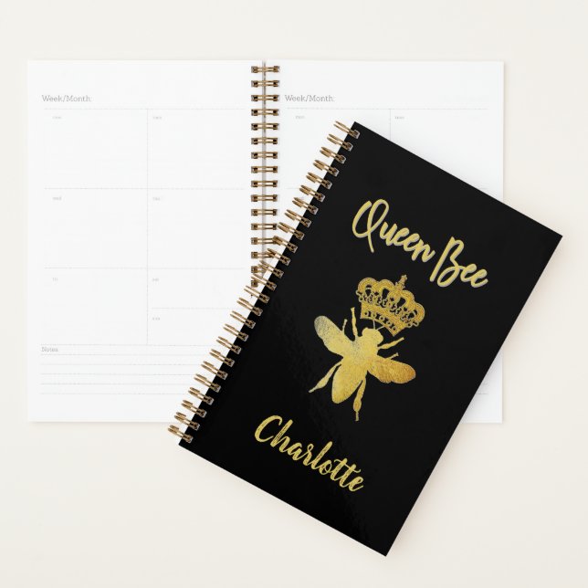Cute Cute QUEEN BEE Gold Noir Non daté Mois (Devant avec enveloppe)