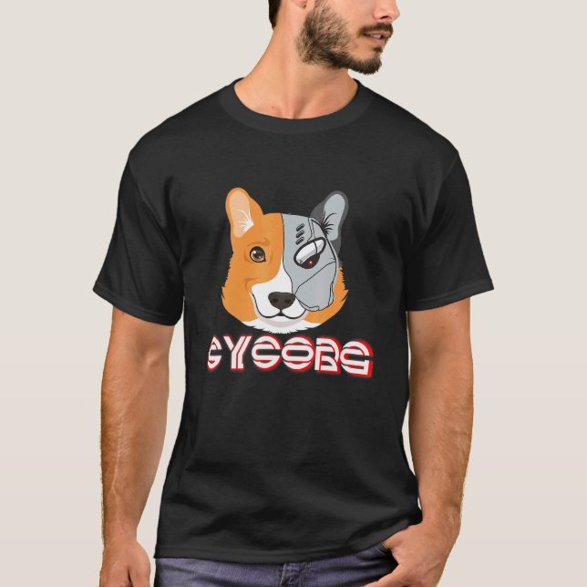 Cute Cybernetic Corgi Cyborg T-Shirt (Front)