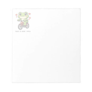 Cute Cycling Frog Kawaii Frog Bicycle Art Notepad