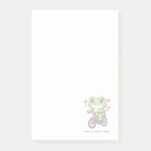 Cute Cycling Frog Kawaii Frog Bicycle Art Post-it Notes
