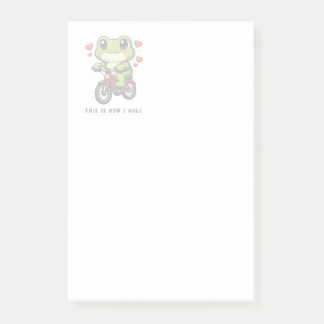 Cute Cycling Frog | Kawaii Frog Bicycle Art Post-it Notes