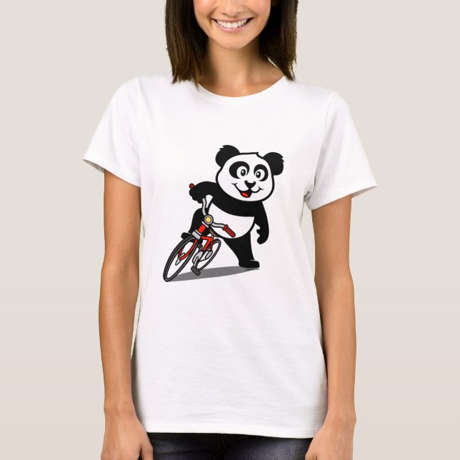 Cute Cycling Panda T-Shirt (Front)