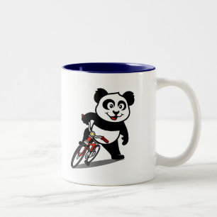 Cute Cycling Panda Two-Tone Coffee Mug