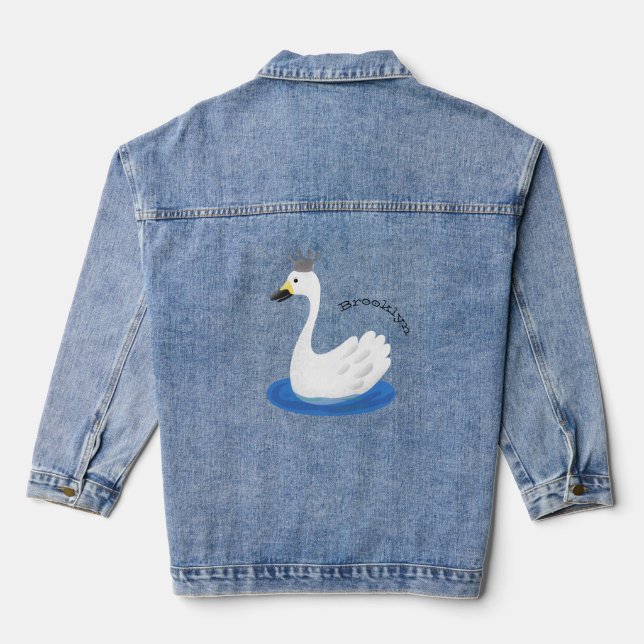 Cute cygne blanc avec dessin de la couronne (Verso)