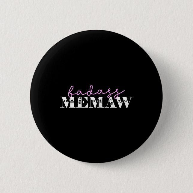 Cute D Memaw Funny Skulls  2 Inch Round Button (Front)