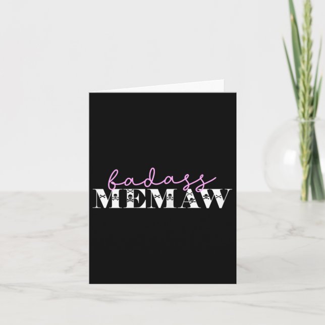 Cute D Memaw Funny Skulls  Card (Front)