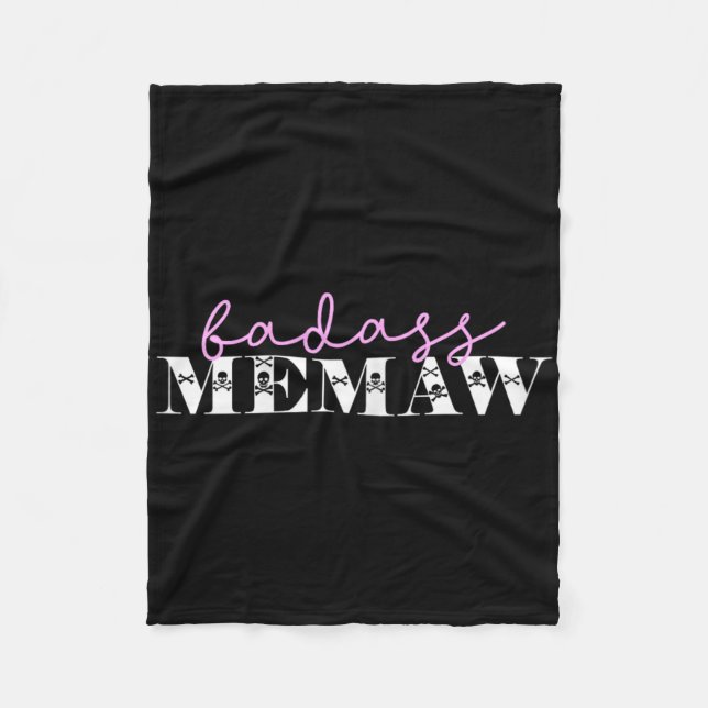 Cute D Memaw Funny Skulls  Fleece Blanket (Front)