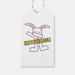 Cute Dabbing Bunny Happy Easter Gift Tags
