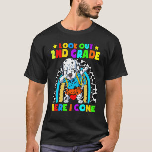 Cute Dabbing Dalmatian Dog Look Out 2nd Grade Kids T-Shirt