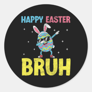 Cute Dabbing Easter Egg Bunny Cute Dab Dance Bruh Classic Round Sticker