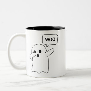 Cute Dabbing Ghost Funny Dance Graphic Two-Tone Coffee Mug