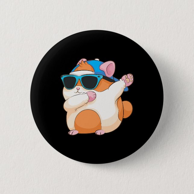 Cute Dabbing Hamster Funny Famous Dab Dance Pose P 2 Inch Round Button (Front)
