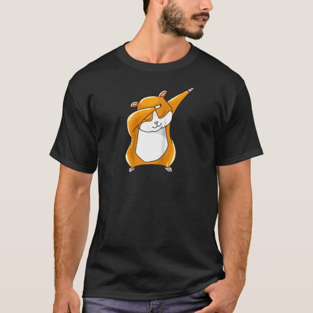 Cute Dabbing Hamster Funny Famous Dab Dance Pose P T-Shirt (Front)