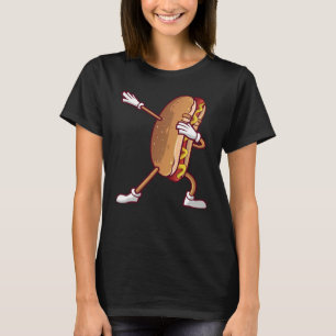 Cute Dabbing Hot Dog For Kids Men Women Dancing Fo T-Shirt
