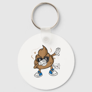Cute Dabbing Poop Shirt - Funny Emoticon I Pooped  Keychain