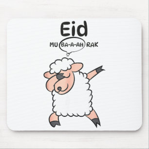 Cute Dabbing Sheep Eid Mu-ba-a-ah-rak Eid Al Adha Mouse Pad