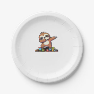 Cute Dabbing Sloth Autism Awareness Autistic Kids  Paper Plate