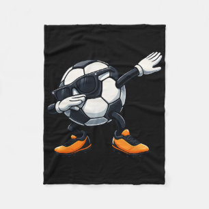 Cute Dabbing Sungles Footbyll Soccer Byll Cartoon Fleece Blanket