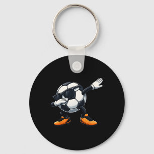 Cute Dabbing Sungles Footbyll Soccer Byll Cartoon Keychain