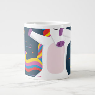 Cute Dabbing Unicorn, Unicorn Lovers Gift Large Coffee Mug