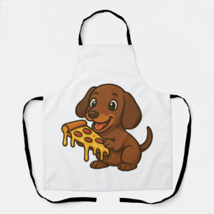 Cute Dachshund cartoon pizza pizza lover dog Apron