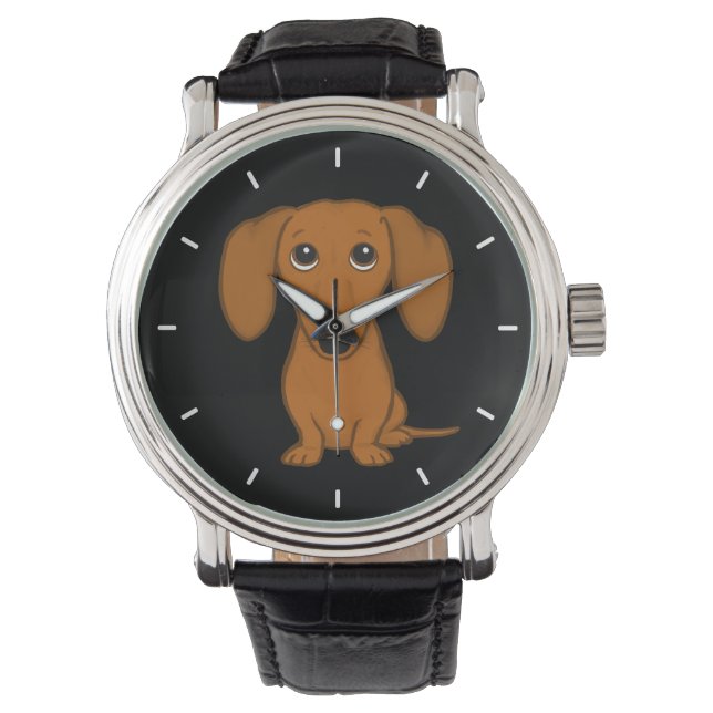 Cute Dachshund | Cartoon Wiener Dog Watch (Front)