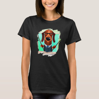 Cute Dachshund Chiweenie Teacher Professor School  T-Shirt
