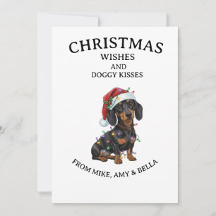 Cute Dachshund Christmas Dog Greeting Card