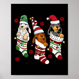Cute Dachshund Christmas Dog Lover Mom Dad Women M Poster