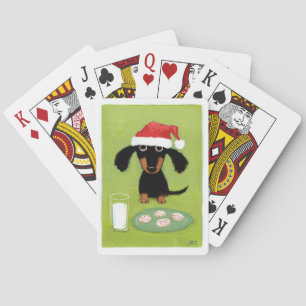 Cute Dachshund Christmas Funny Santa Wiener Dog Playing Cards