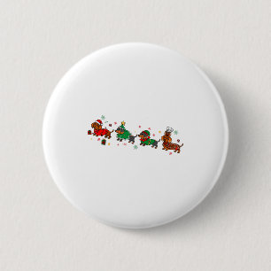 Cute Dachshund Christmas Parade Christmas  2 Inch Round Button