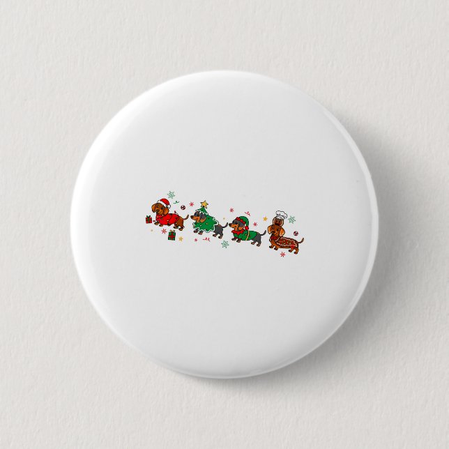 Cute Dachshund Christmas Parade Christmas  2 Inch Round Button (Front)