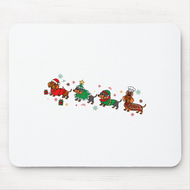 Cute Dachshund Christmas Parade Christmas  Mouse Pad (Front)