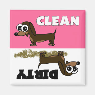 Cute Dachshund Clean / Dirty Dishwasher Magnet