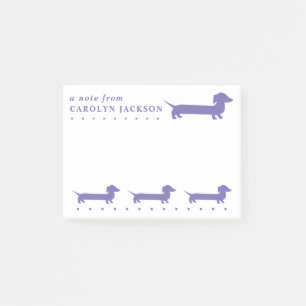 Cute Dachshund Custom Purple Post-it Notes