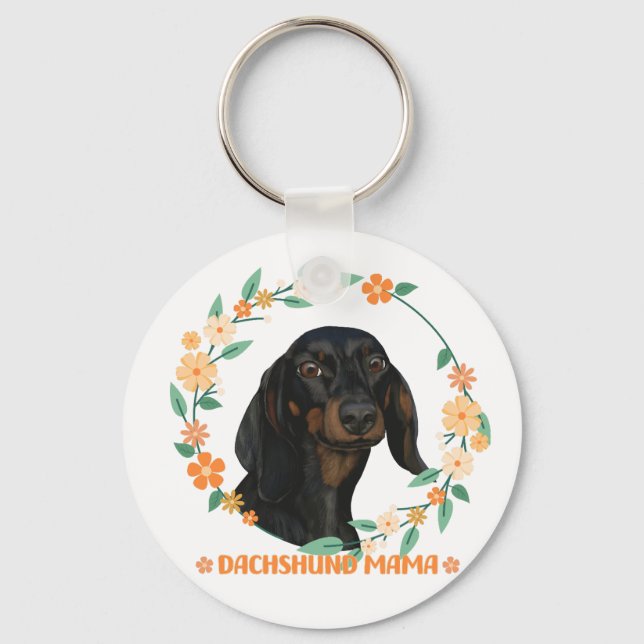 Cute Dachshund - Dachshund Mama Keychain (Front)