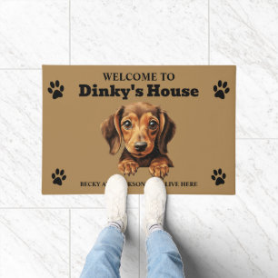 Cute Dachshund Dog Doormat
