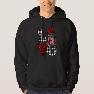 Cute Dachshund Dog Lover Heart Plaid Valentines Da Hoodie