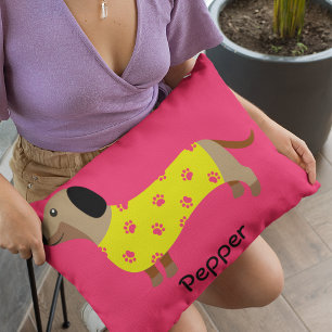 Cute Dachshund Dog Lover Photo Funny   Accent Pillow