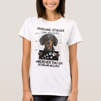 Cute Dachshund Dog Paw Print Funny T-Shirt